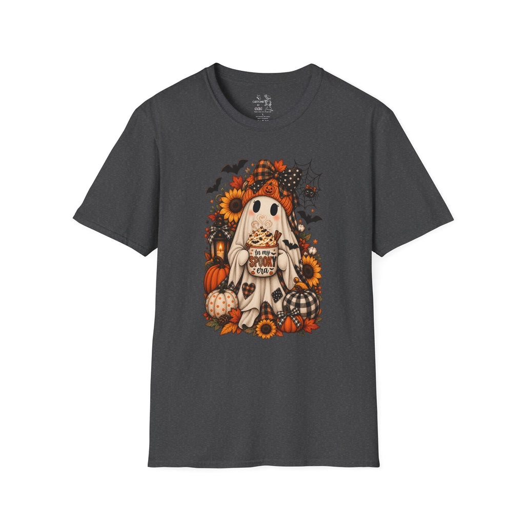 Halloween Ghost Tee – Cute Pumpkin, Sunflower & Trick-or-Treat Design