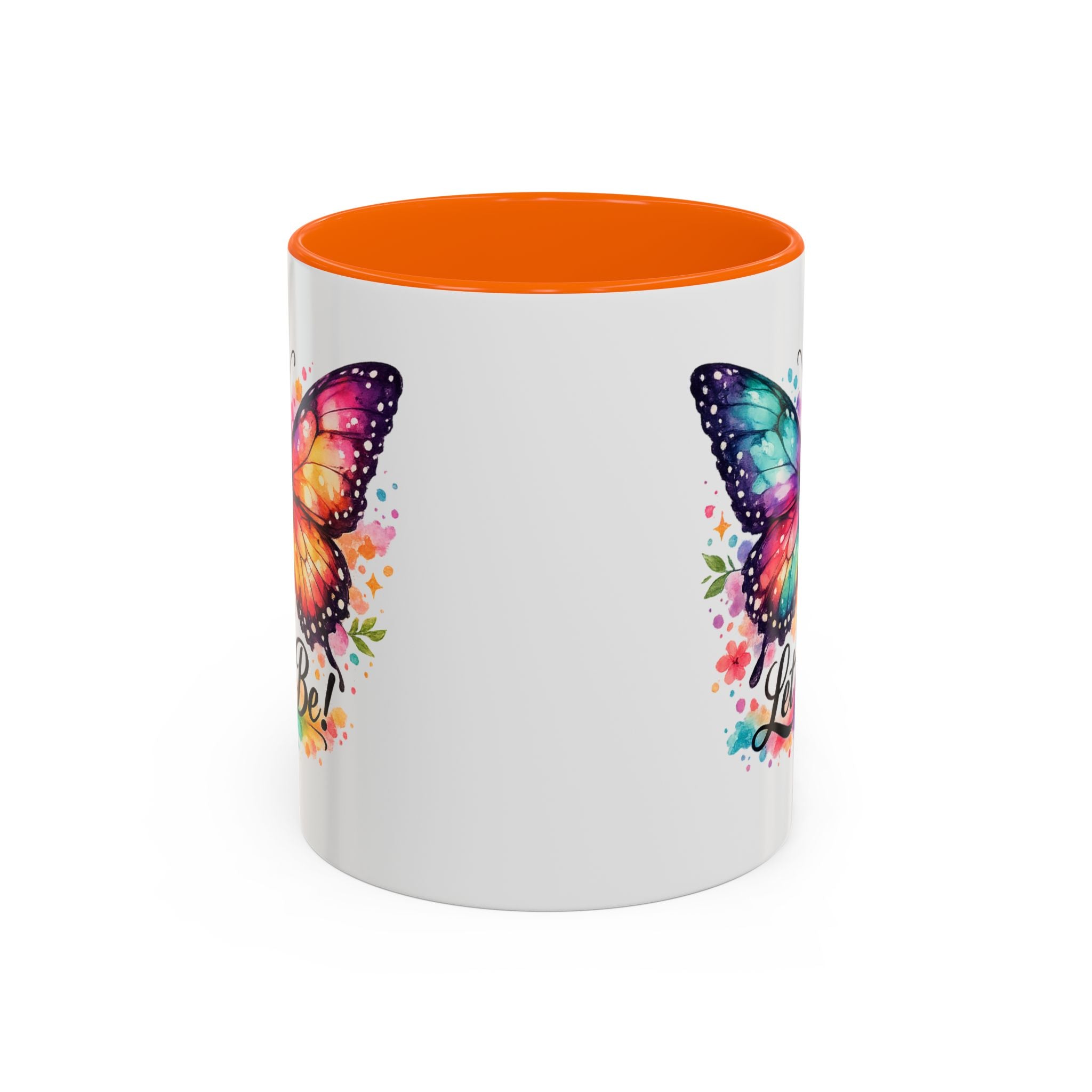 Let It Be Butterfly Accent Coffee Mug — Colorful Inspirational 11/15oz