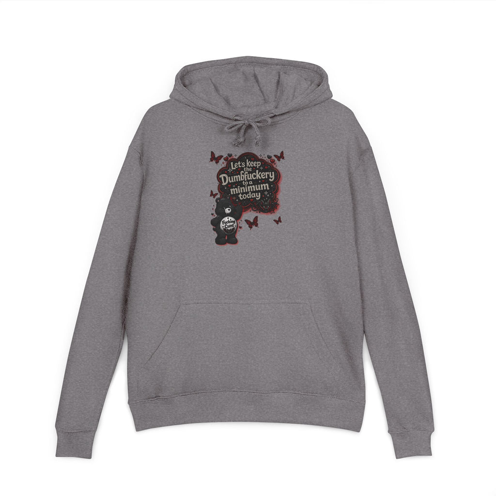 Hoodie — 'Let’s Keep Dumbfuckery Minimum Please' Halloween Bat Graphic