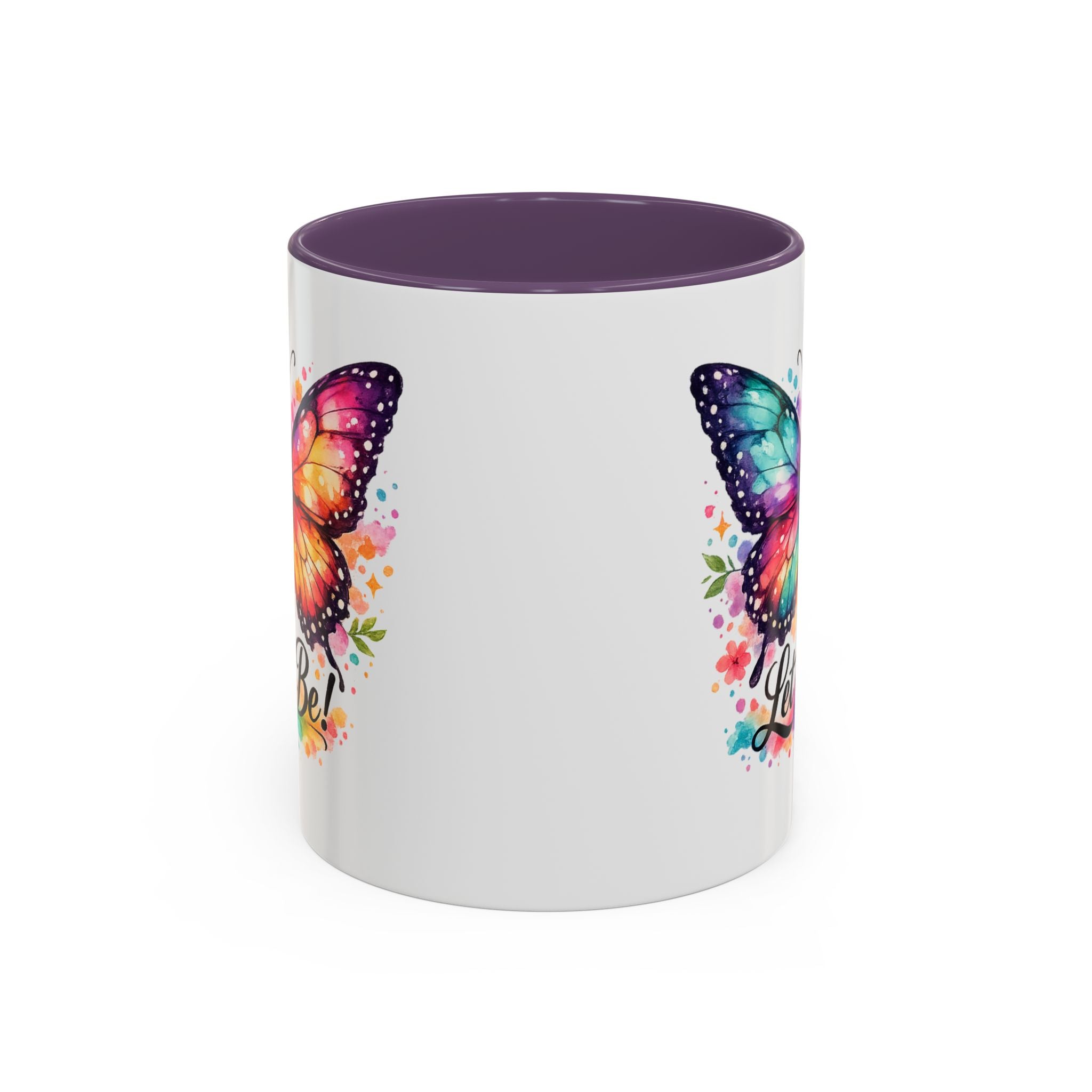 Let It Be Butterfly Accent Coffee Mug — Colorful Inspirational 11/15oz