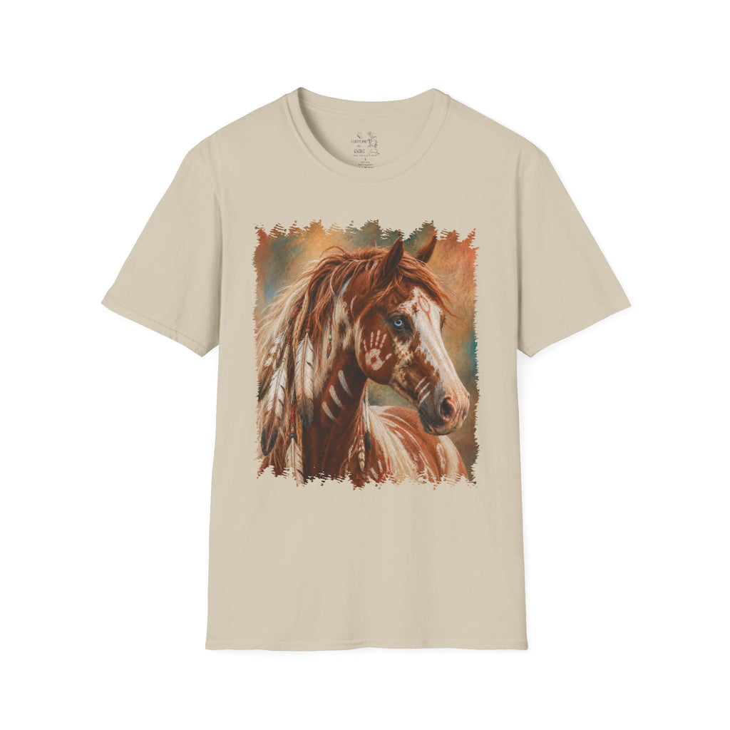 Horse Portrait T-Shirt — Blue-Eyed Paint Horse Art Tee