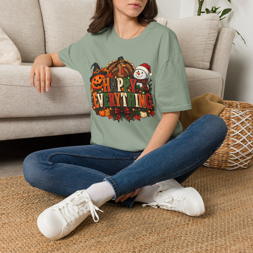 Holiday 'Happy Everything' T-Shirt — Thanksgiving, Halloween & Christmas Graphic Tee