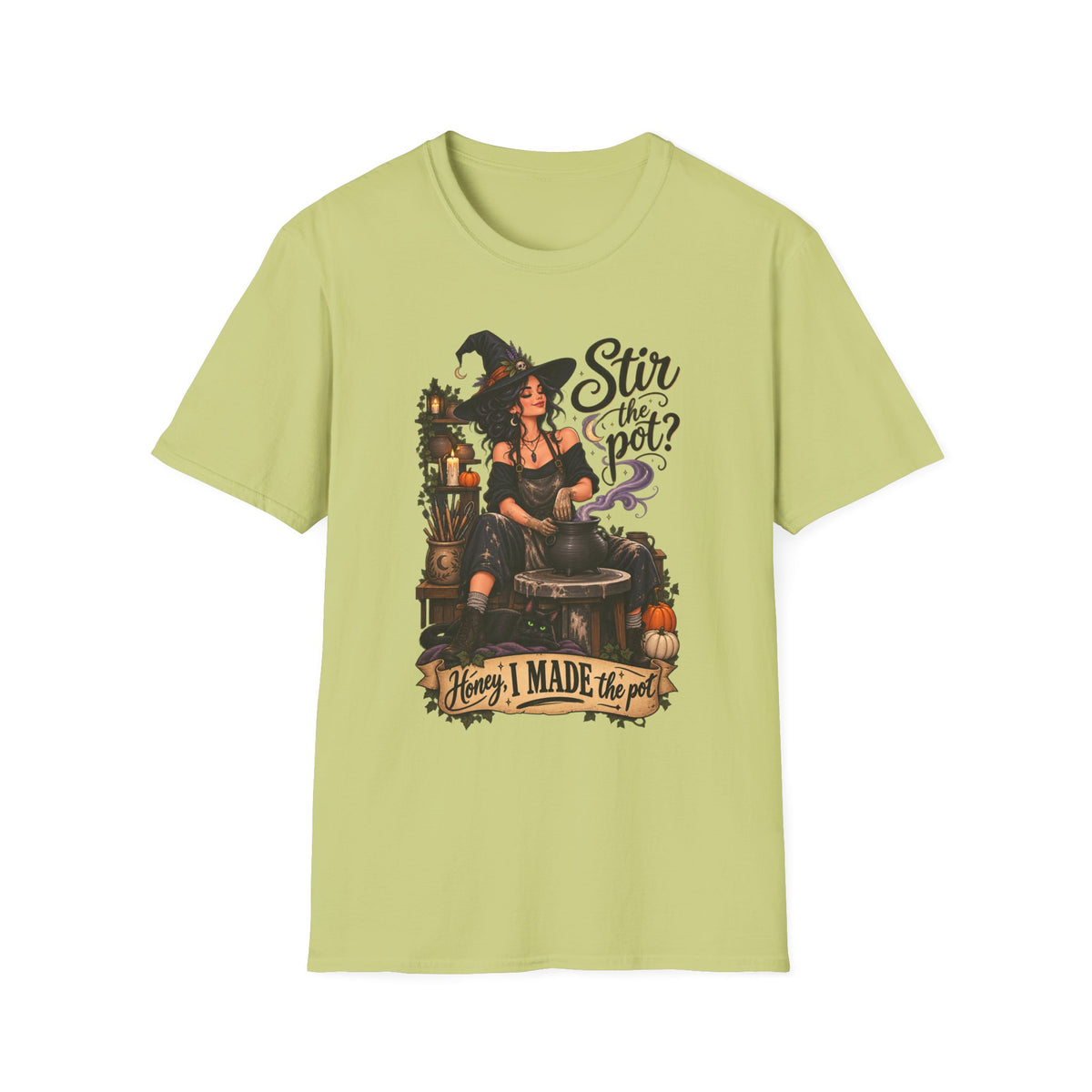 Stir the Pot Witch T-Shirt — Vintage Witch Cauldron Graphic Tee