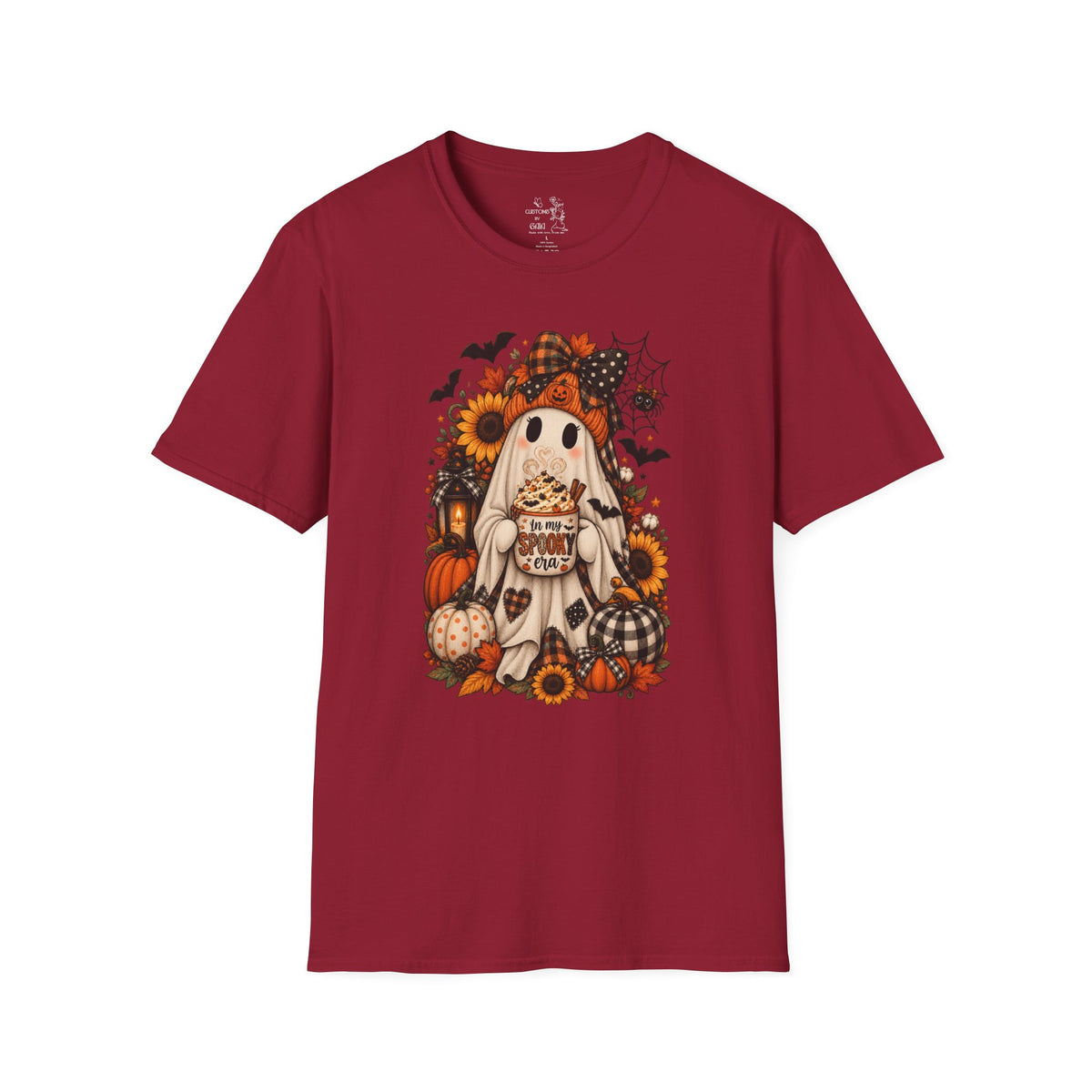 Halloween Ghost Tee – Cute Pumpkin, Sunflower & Trick-or-Treat Design