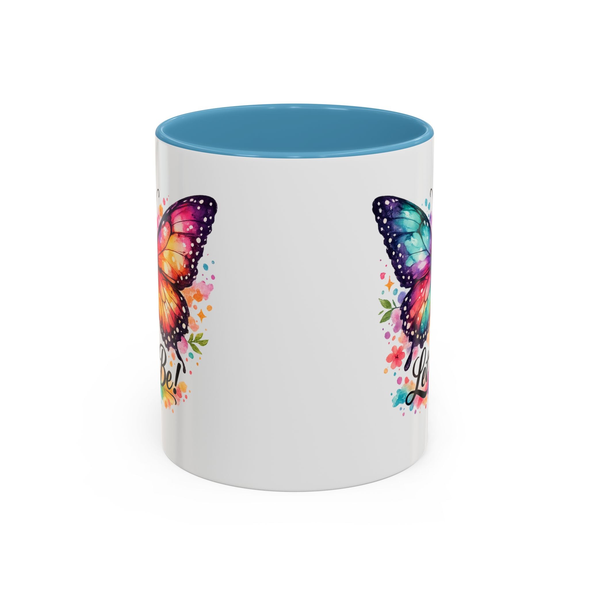 Let It Be Butterfly Accent Coffee Mug — Colorful Inspirational 11/15oz