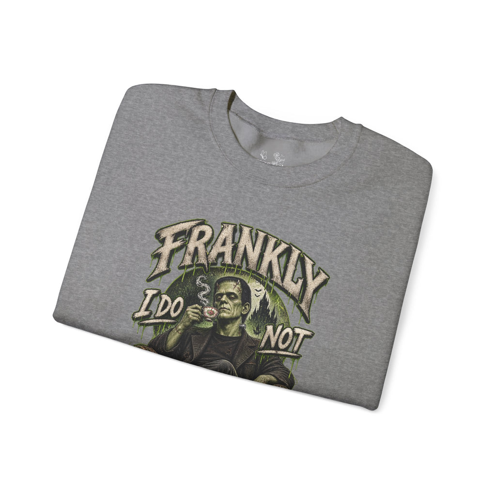 Sweatshirt — "Frankly I Do Not Care" Retro Gothic Skeleton Graphic Crewneck
