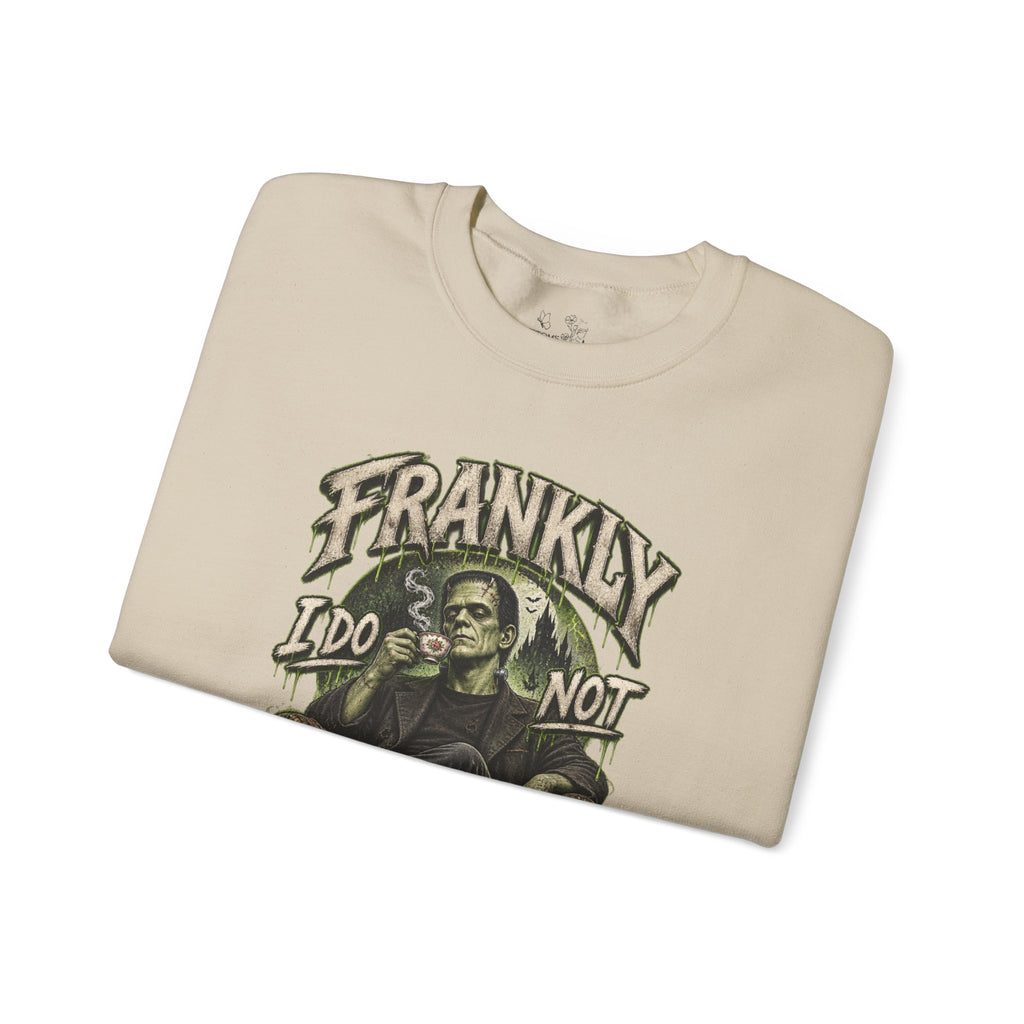 Sweatshirt — "Frankly I Do Not Care" Retro Gothic Skeleton Graphic Crewneck