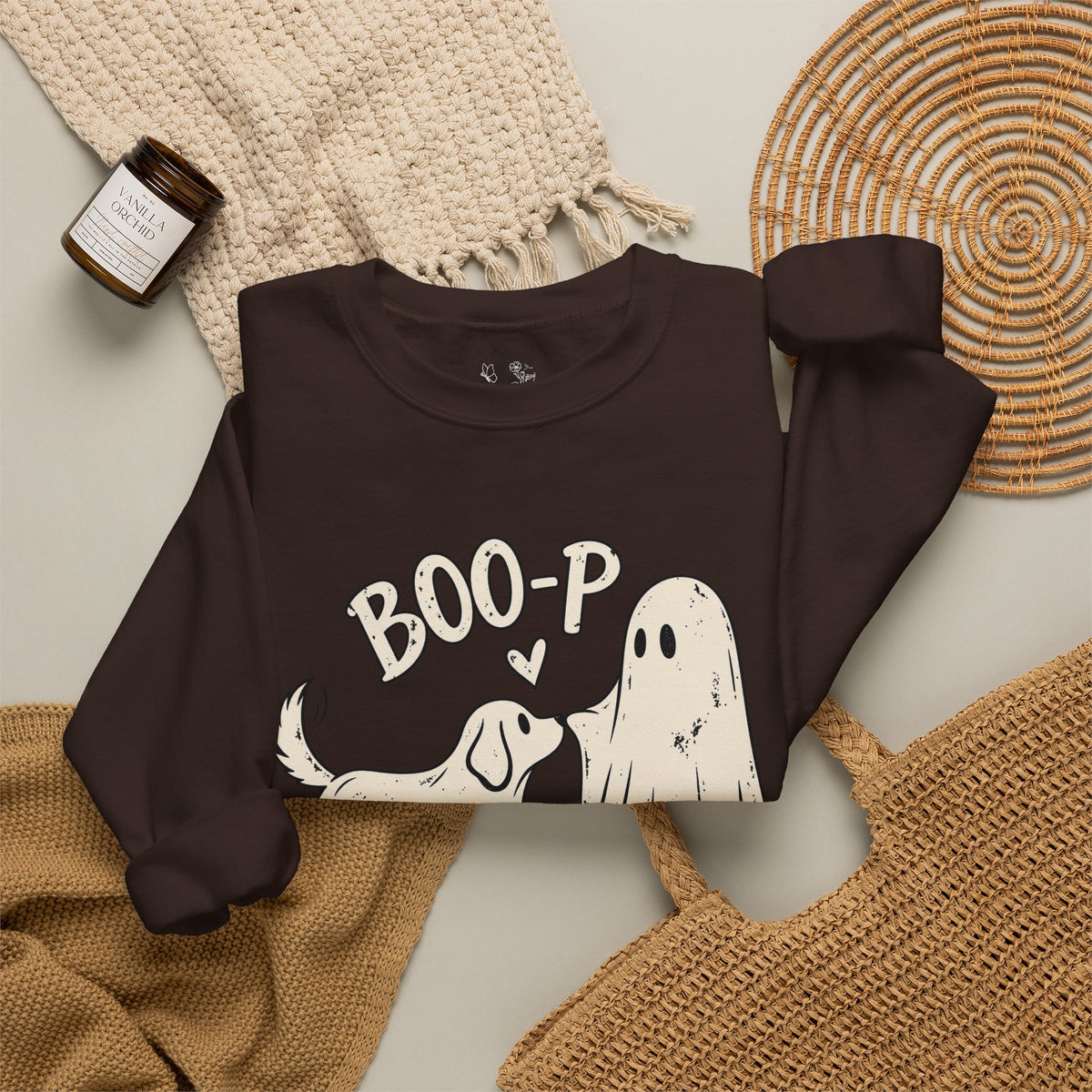 Boo-p Dog & Ghost Halloween Sweatshirt