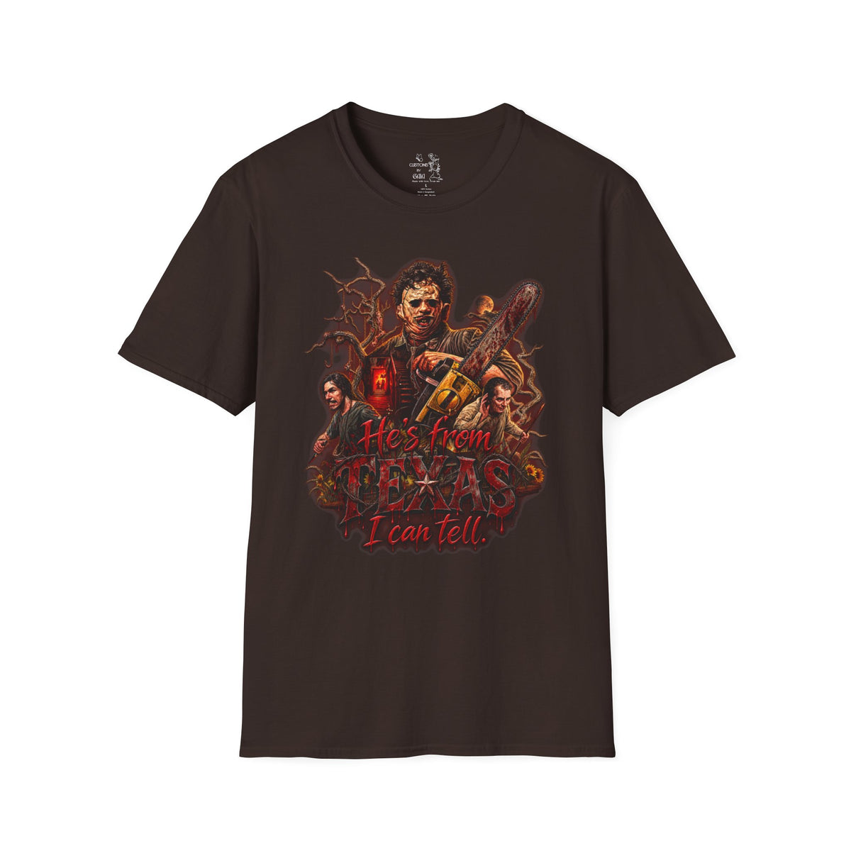 Horror Movie Chainsaw T-Shirt — "He’s My Friend I Can Tell" Graphic Tee