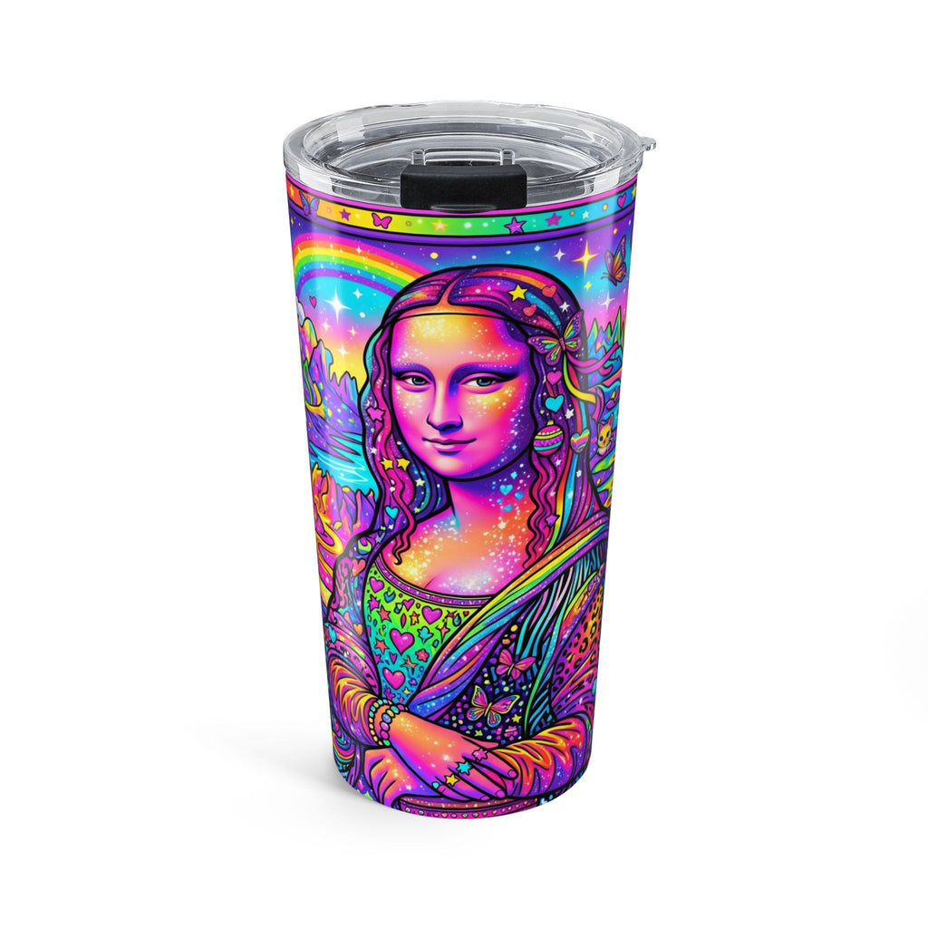 20oz Frankly Mona Lisa Tumbler – Rainbow Unicorn, Retro Vaporwave Travel Mug