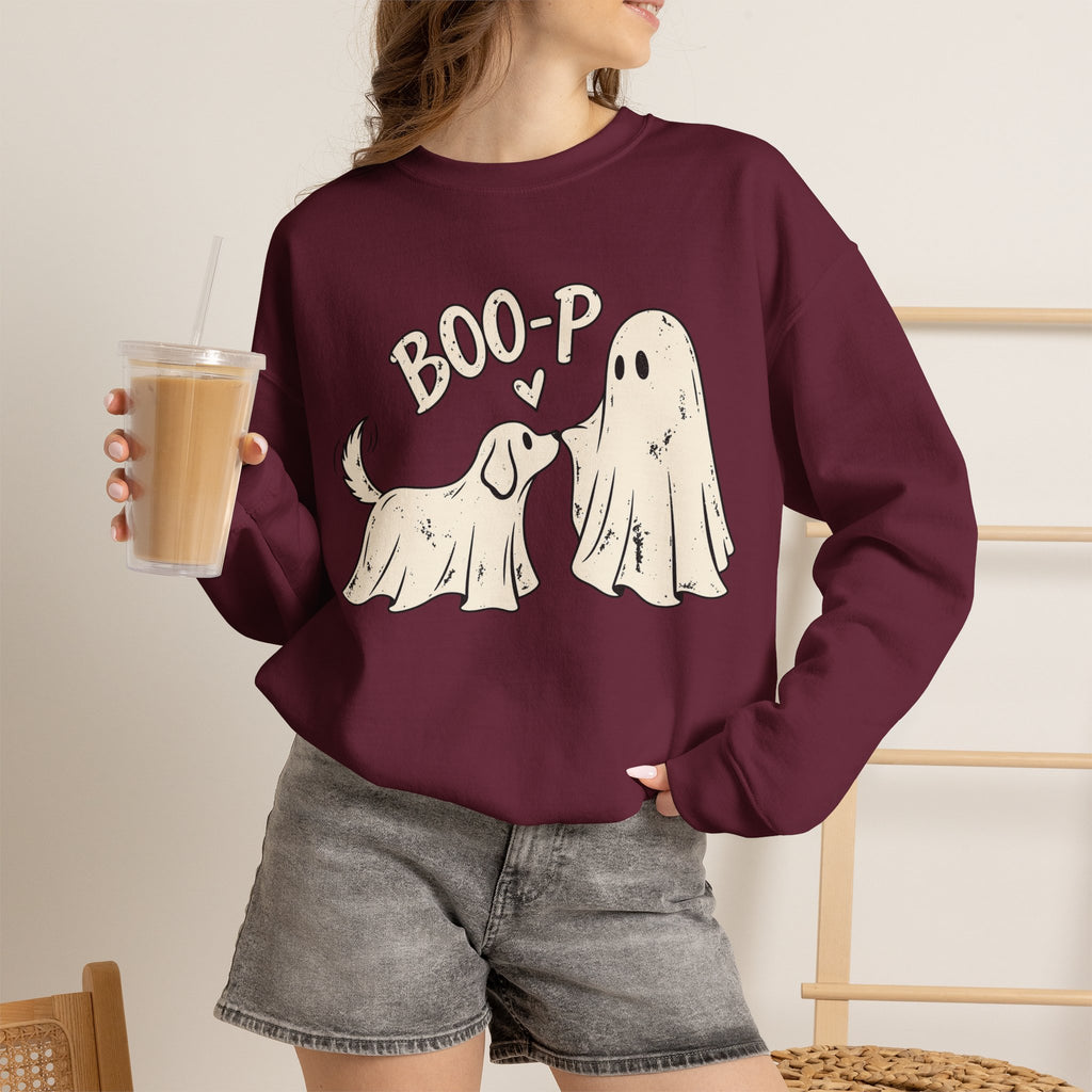 Boo-p Dog & Ghost Halloween Sweatshirt