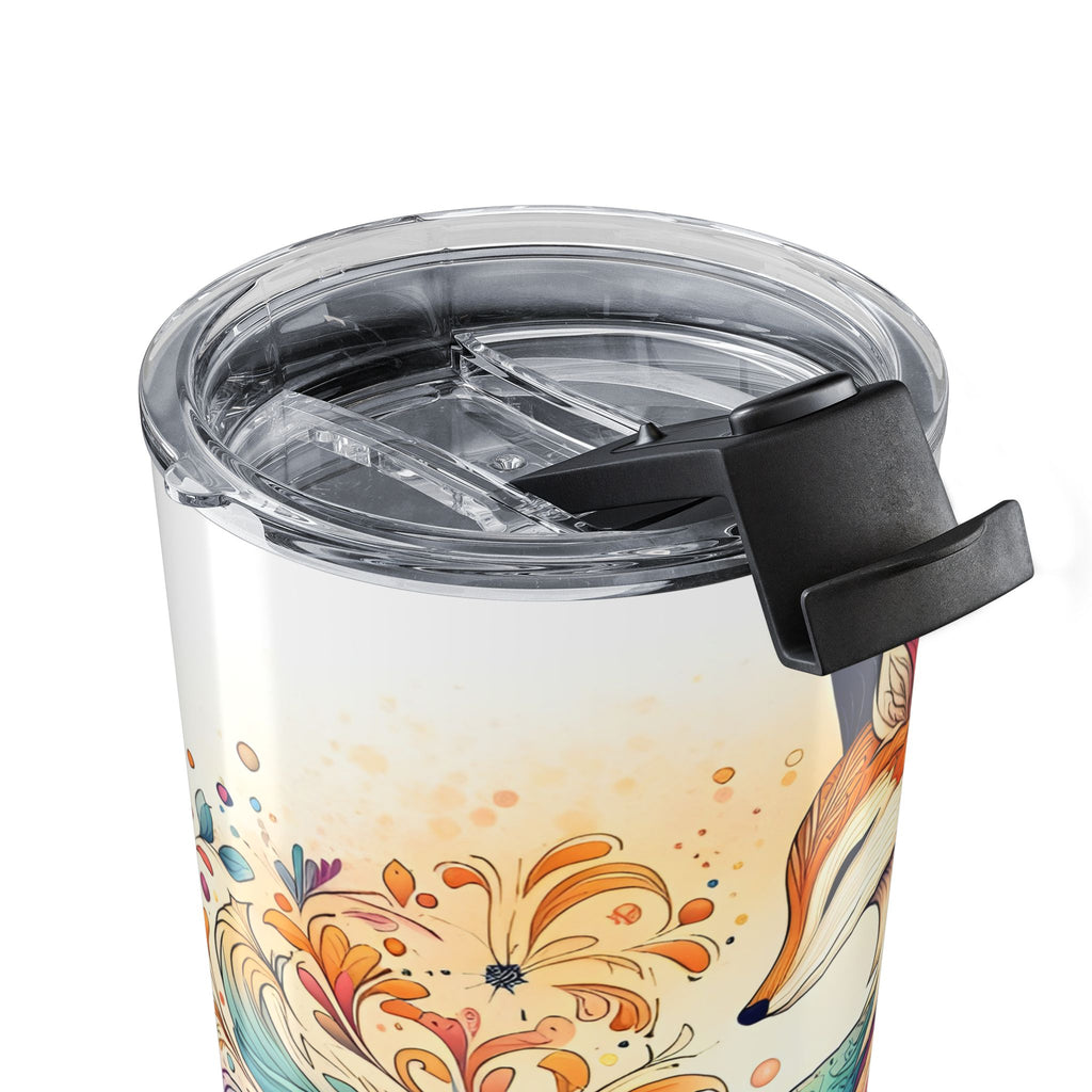 20oz Fox Tumbler – Colorful Floral Fox Stainless Steel Travel Cup
