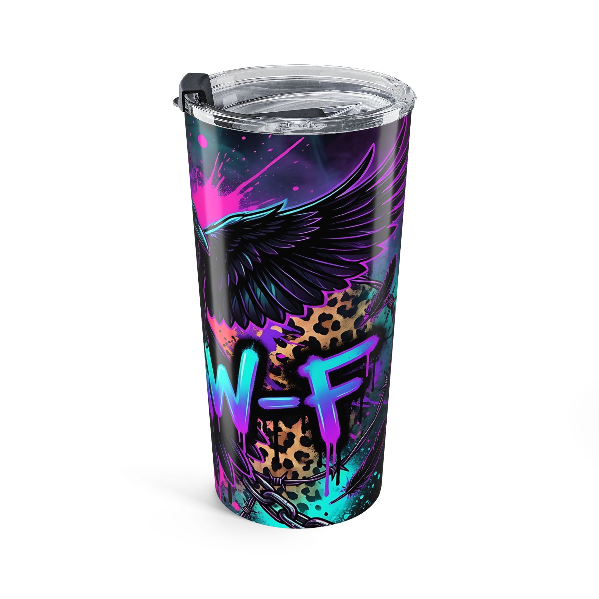 20oz Raven F-CAW-F Neon Tumbler — Gothic Punk Travel Cup