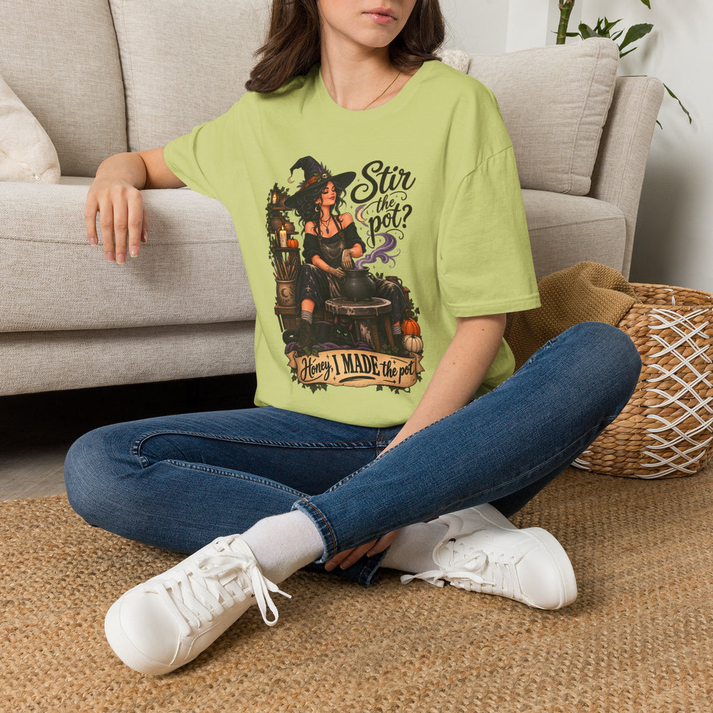 Stir the Pot Witch T-Shirt — Vintage Witch Cauldron Graphic Tee