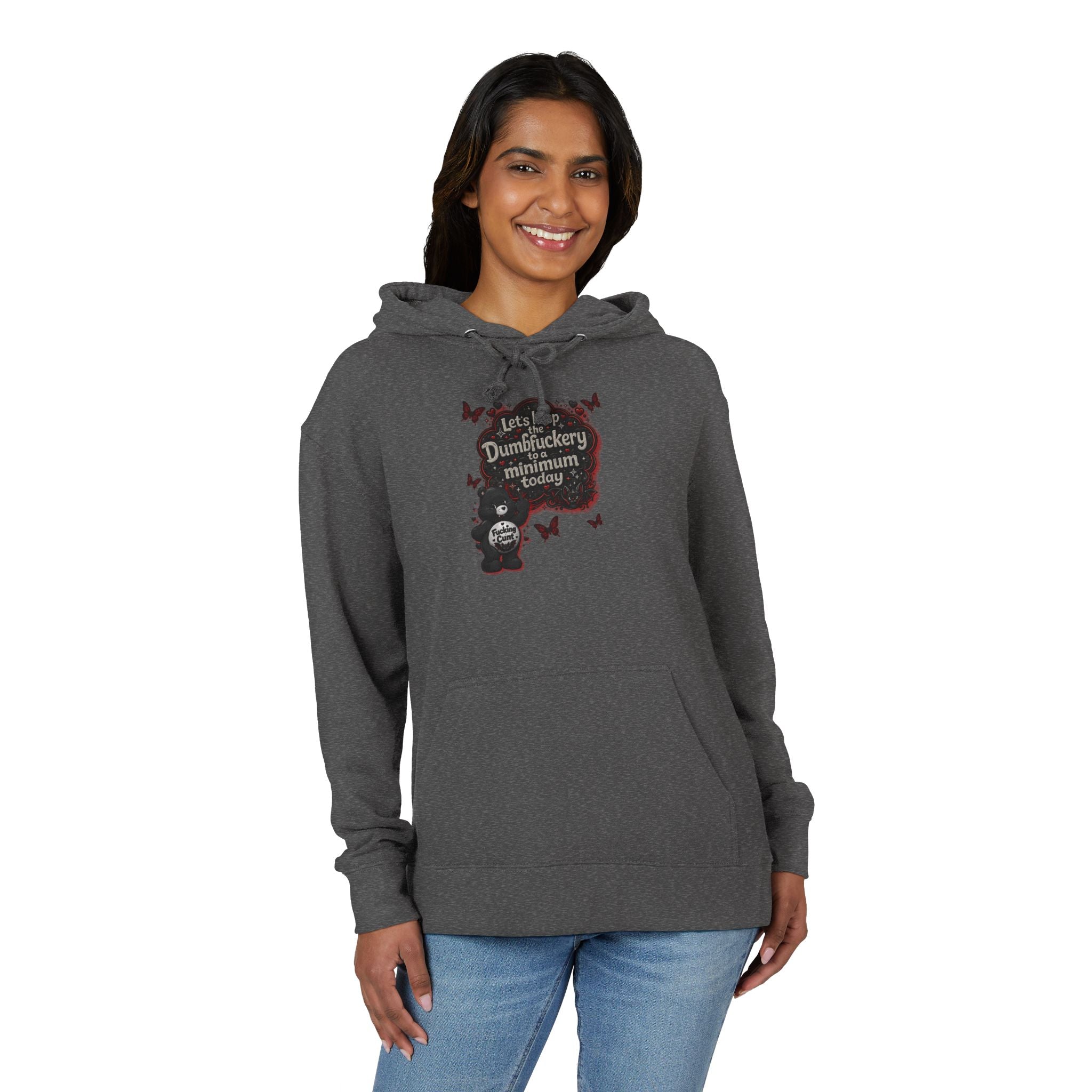 Hoodie — 'Let’s Keep Dumbfuckery Minimum Please' Halloween Bat Graphic