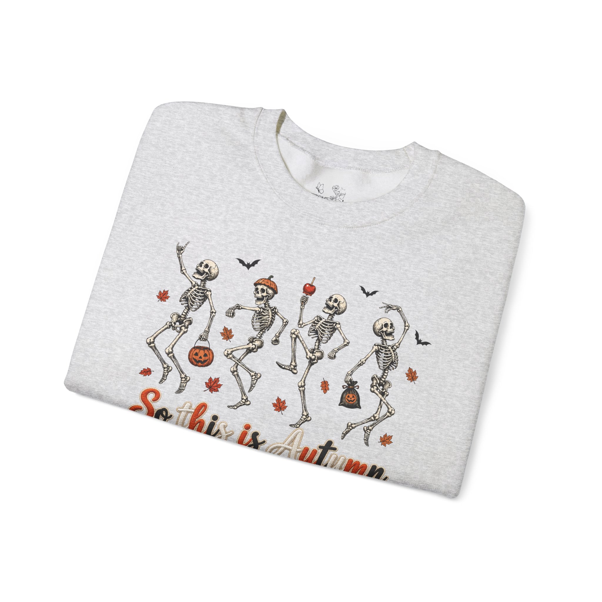 Autumn Skeleton Dance Sweatshirt — "So this is autumn" Cozy Fall Crewneck