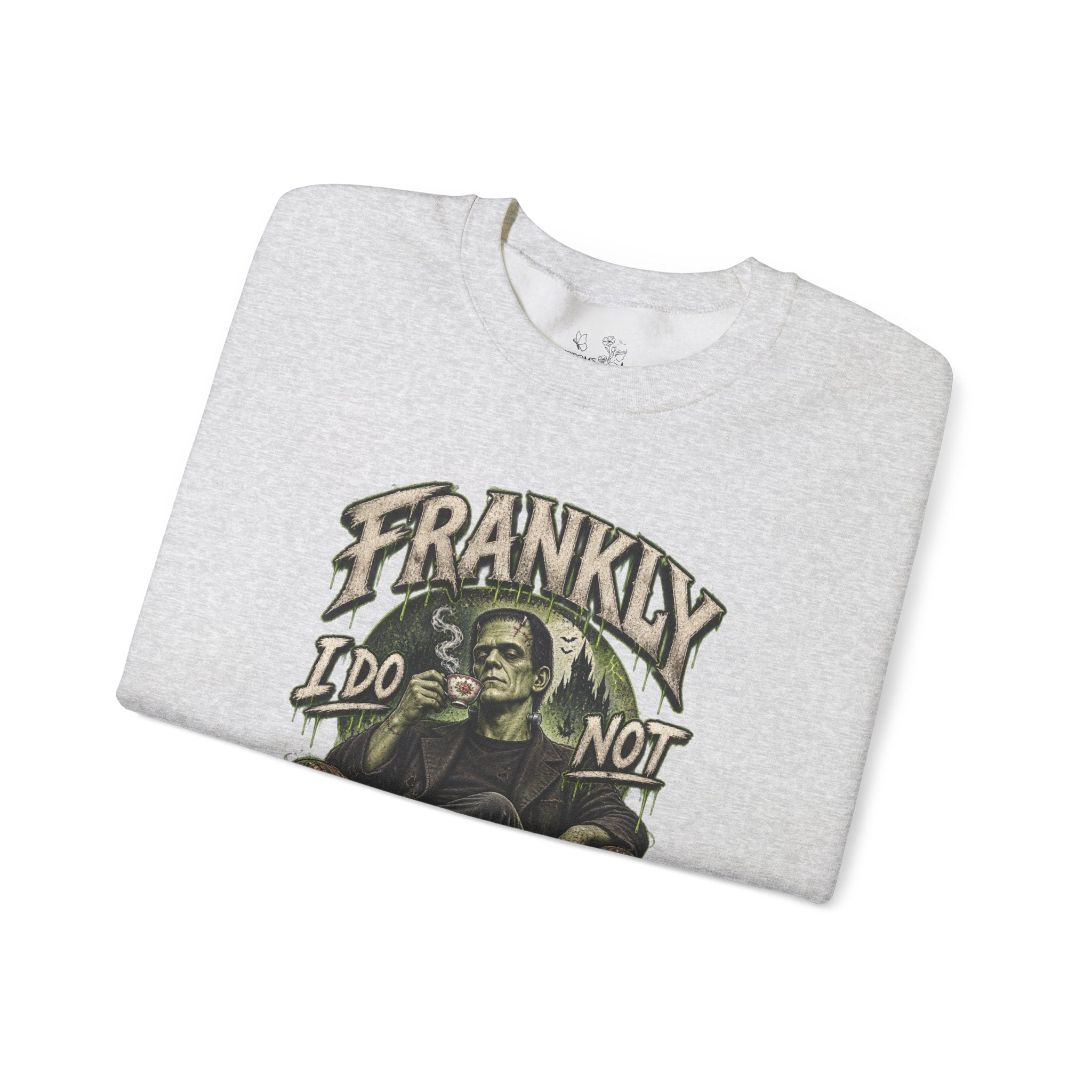 Sweatshirt — "Frankly I Do Not Care" Retro Gothic Skeleton Graphic Crewneck