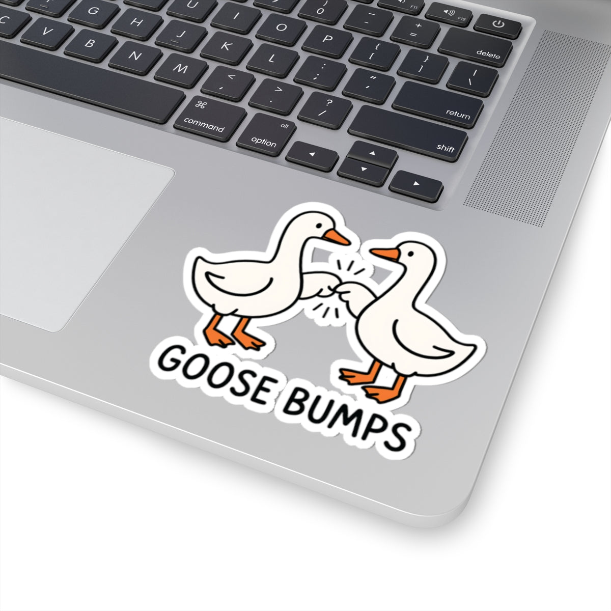 Goose Bumps Sticker — Cute Fist-Bumping Geese Kiss-Cut Vinyl Sticker