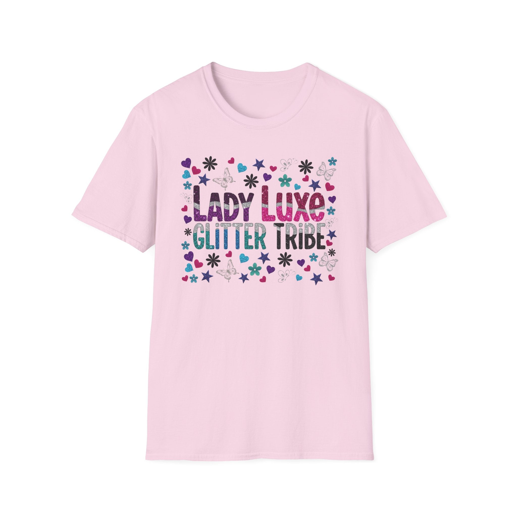 T-Shirt — "Lady Luxe Glitter Tribe" Sparkle Graphic Tee