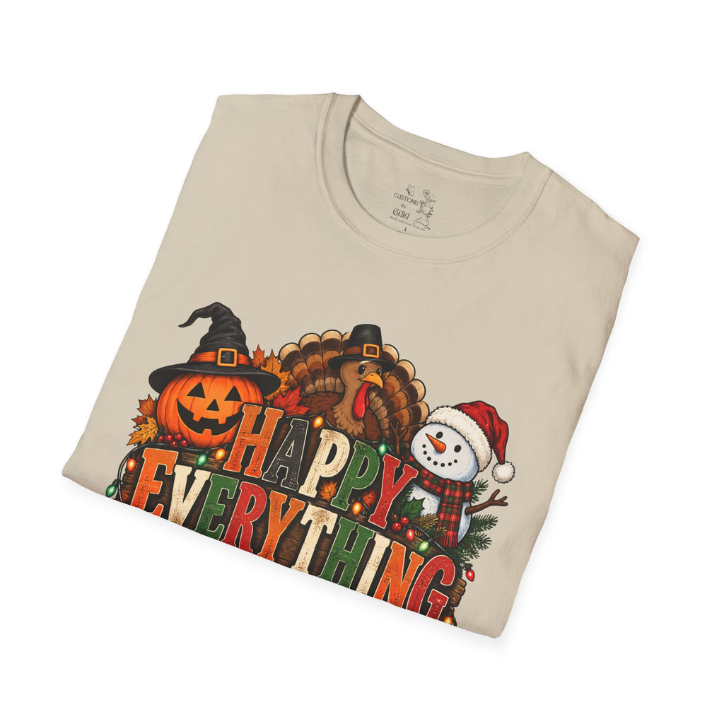 Holiday 'Happy Everything' T-Shirt — Thanksgiving, Halloween & Christmas Graphic Tee