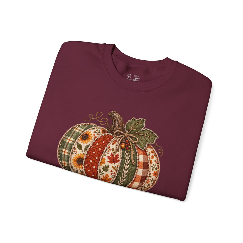 Autumn Patchwork Pumpkin Sweatshirt