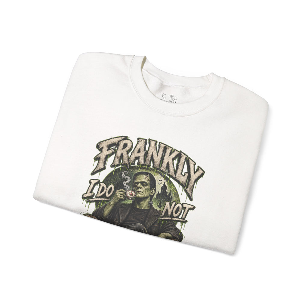 Sweatshirt — "Frankly I Do Not Care" Retro Gothic Skeleton Graphic Crewneck