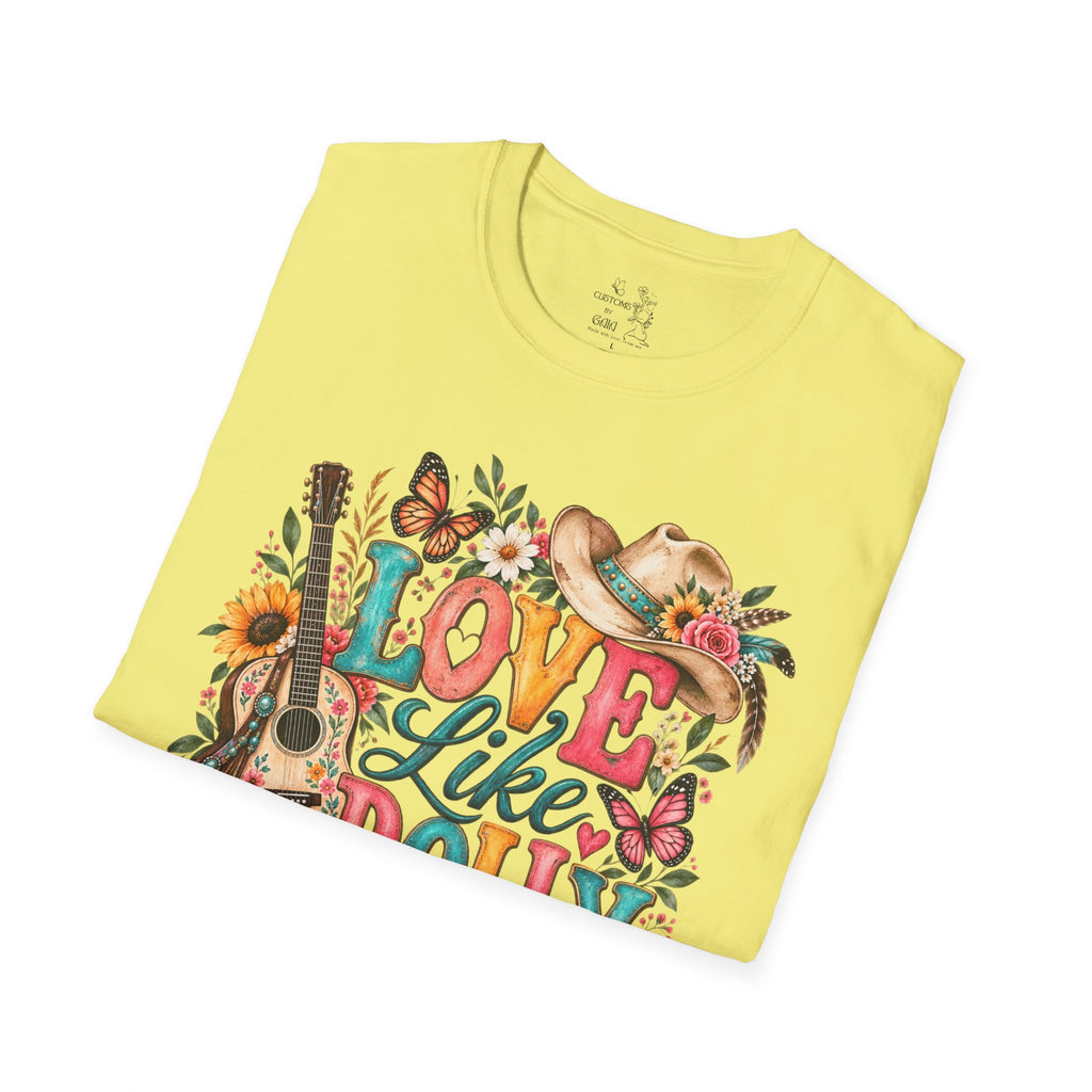 Love Like Dolly Floral Country Music T-Shirt