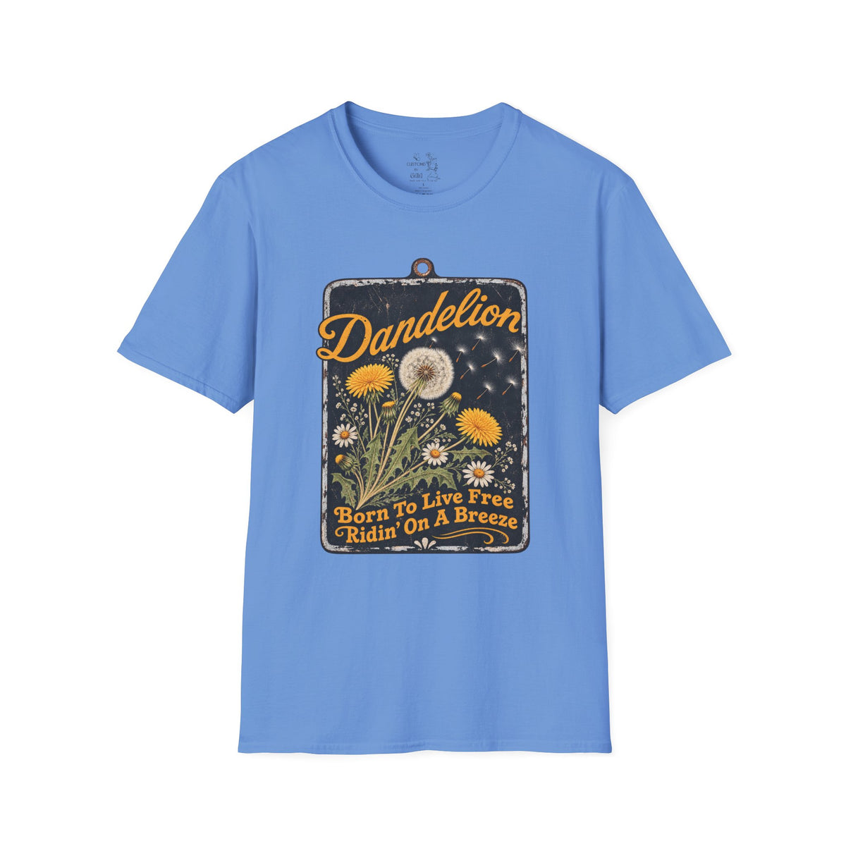 Dandelion Tee — "Born To Live Free, Ridin' On A Breeze" Vintage Floral T-Shirt