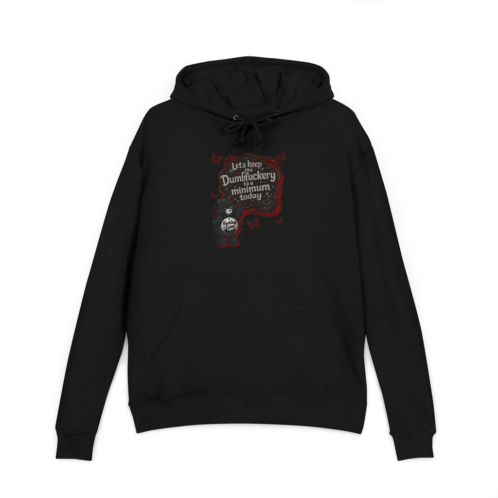 Hoodie — 'Let’s Keep Dumbfuckery Minimum Please' Halloween Bat Graphic