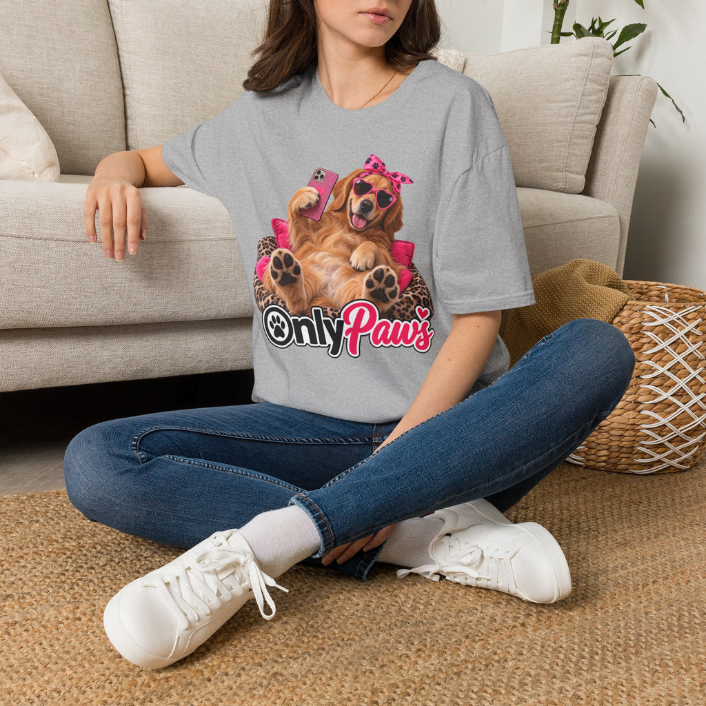 Only Paws Graphic T-Shirt — Cute Golden Retriever Selfie Design