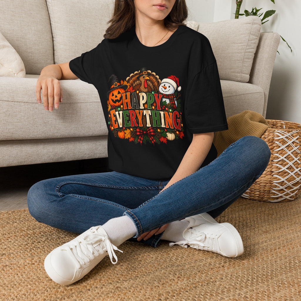 Holiday 'Happy Everything' T-Shirt — Thanksgiving, Halloween & Christmas Graphic Tee