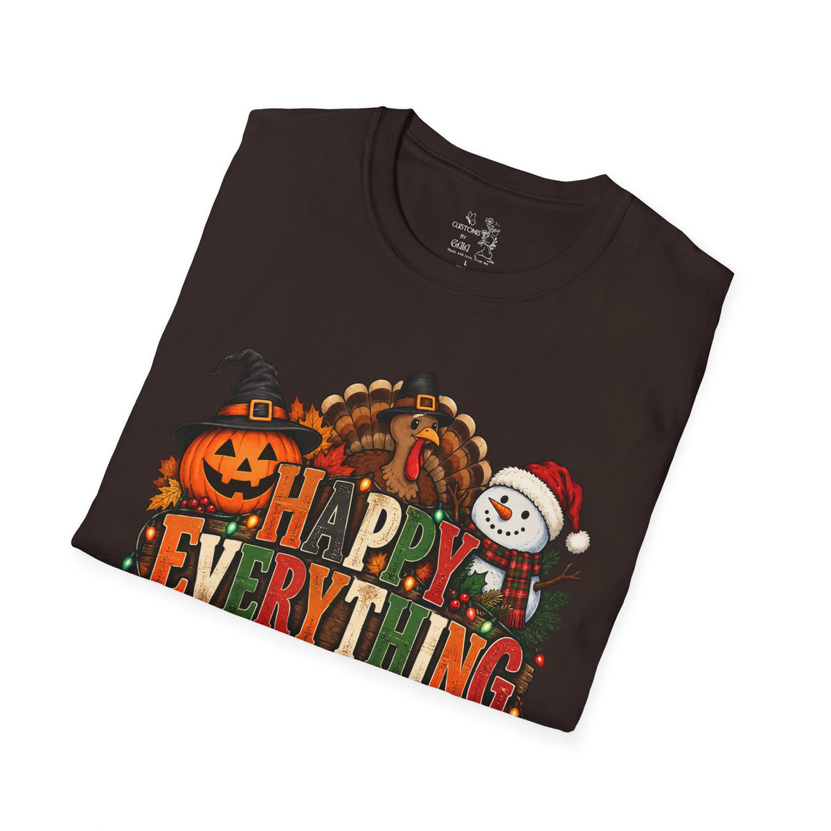 Holiday 'Happy Everything' T-Shirt — Thanksgiving, Halloween & Christmas Graphic Tee