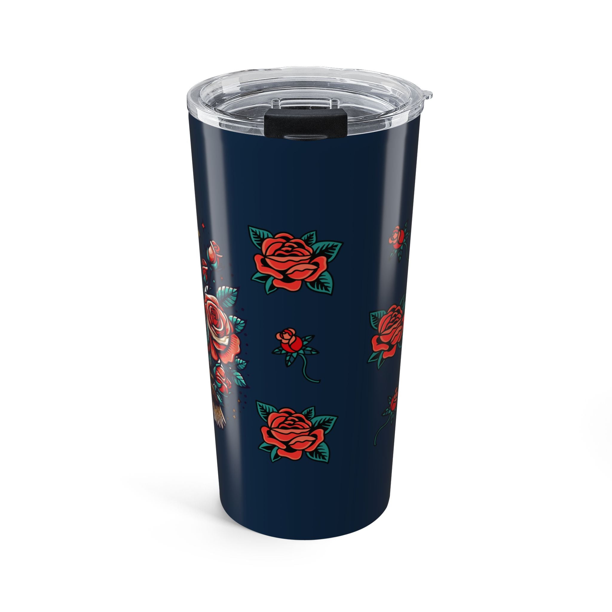 20oz Rose & Owl Tumbler — Insulated Floral Travel Cup