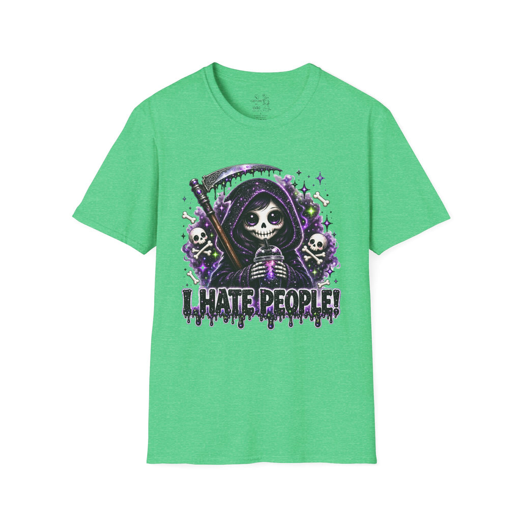 Grim Reaper Tee — 'I Hate People' Gothic Skull Shirt