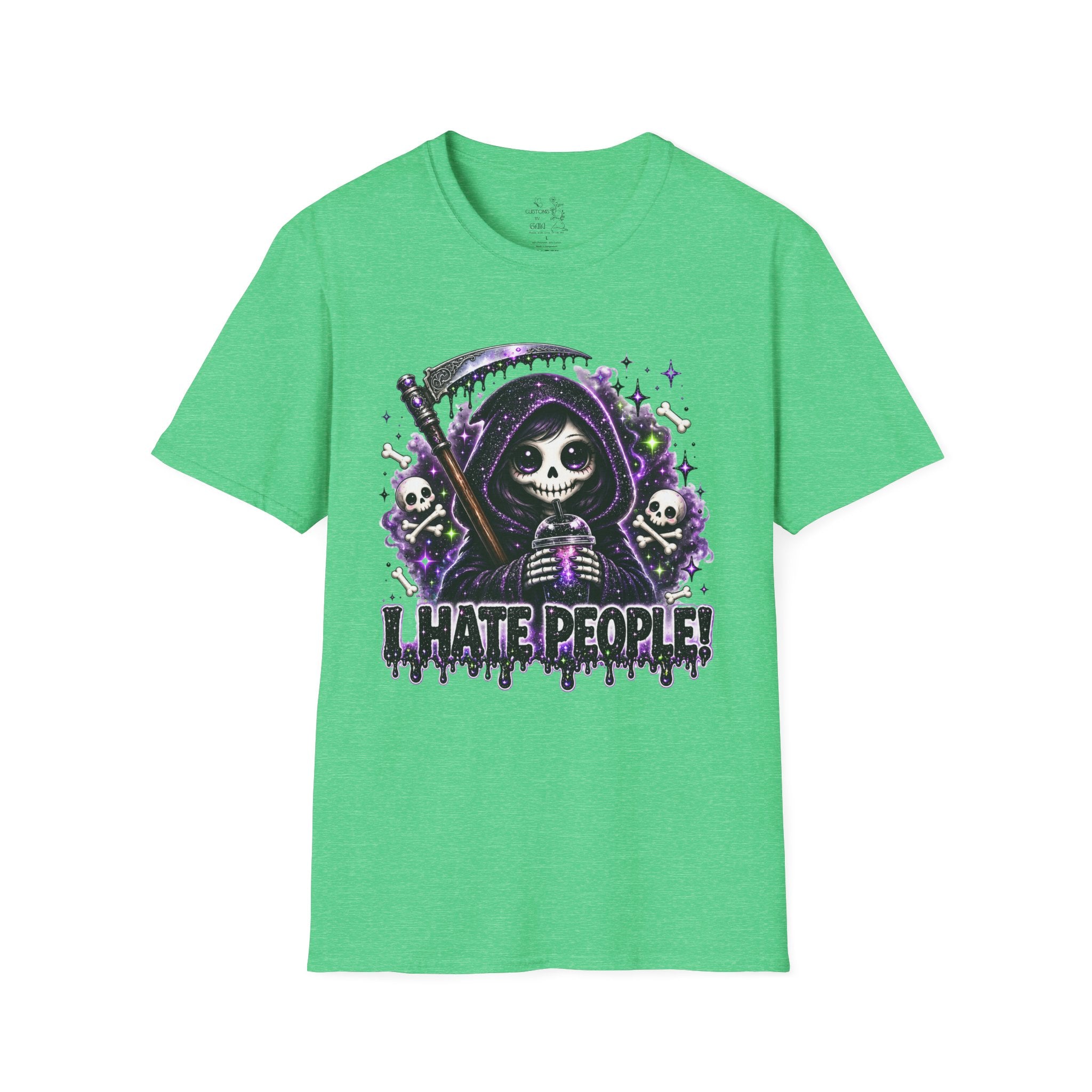 Grim Reaper Tee — 'I Hate People' Gothic Skull Shirt