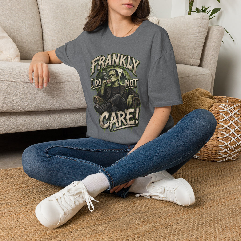 Frankly I Do Not Care T-Shirt — Retro Frankenstein Graphic Tee