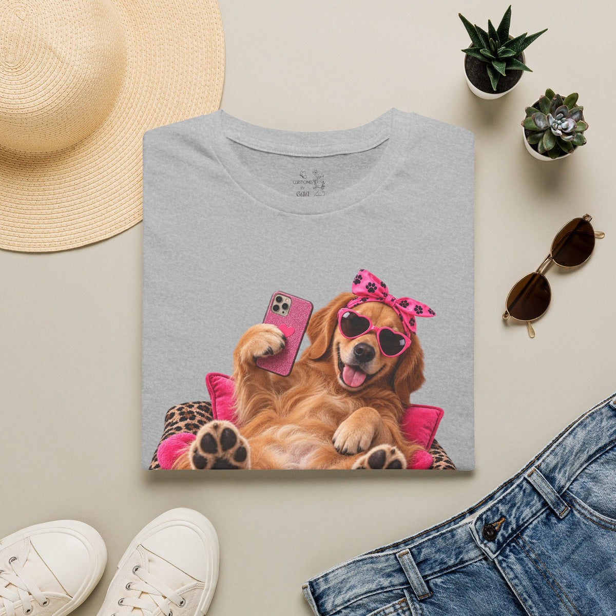 Only Paws Graphic T-Shirt — Cute Golden Retriever Selfie Design