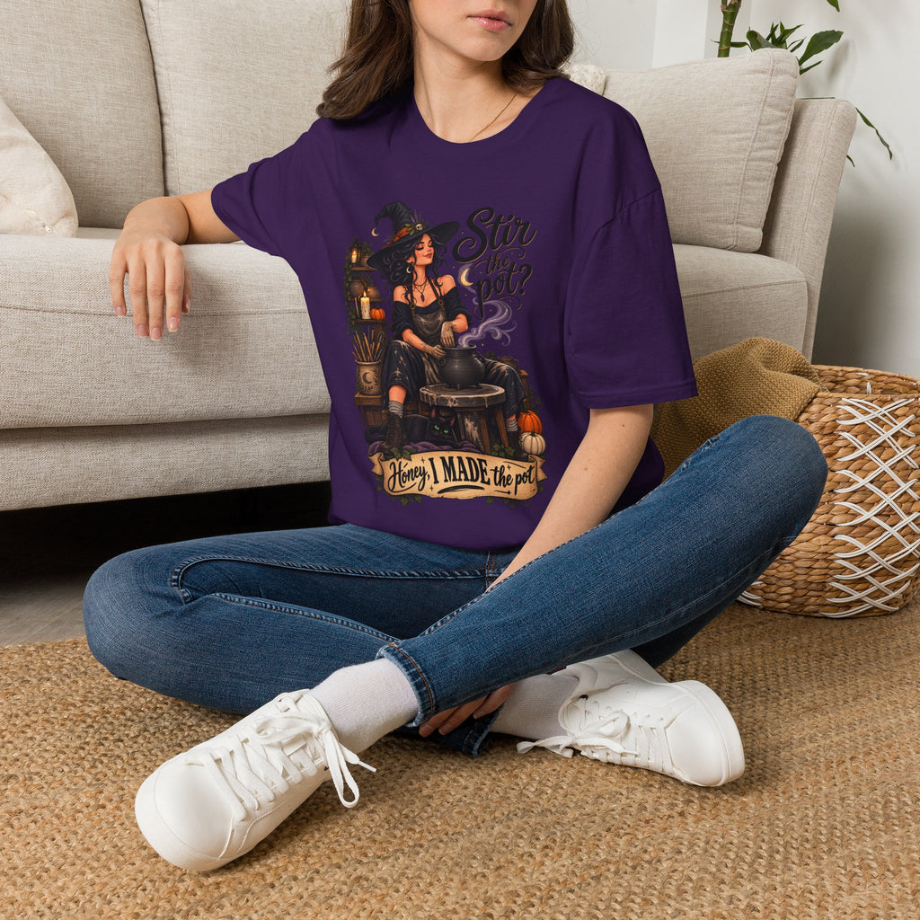 Stir the Pot Witch T-Shirt — Vintage Witch Cauldron Graphic Tee