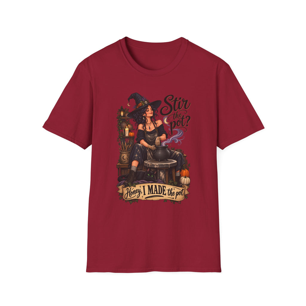Stir the Pot Witch T-Shirt — Vintage Witch Cauldron Graphic Tee