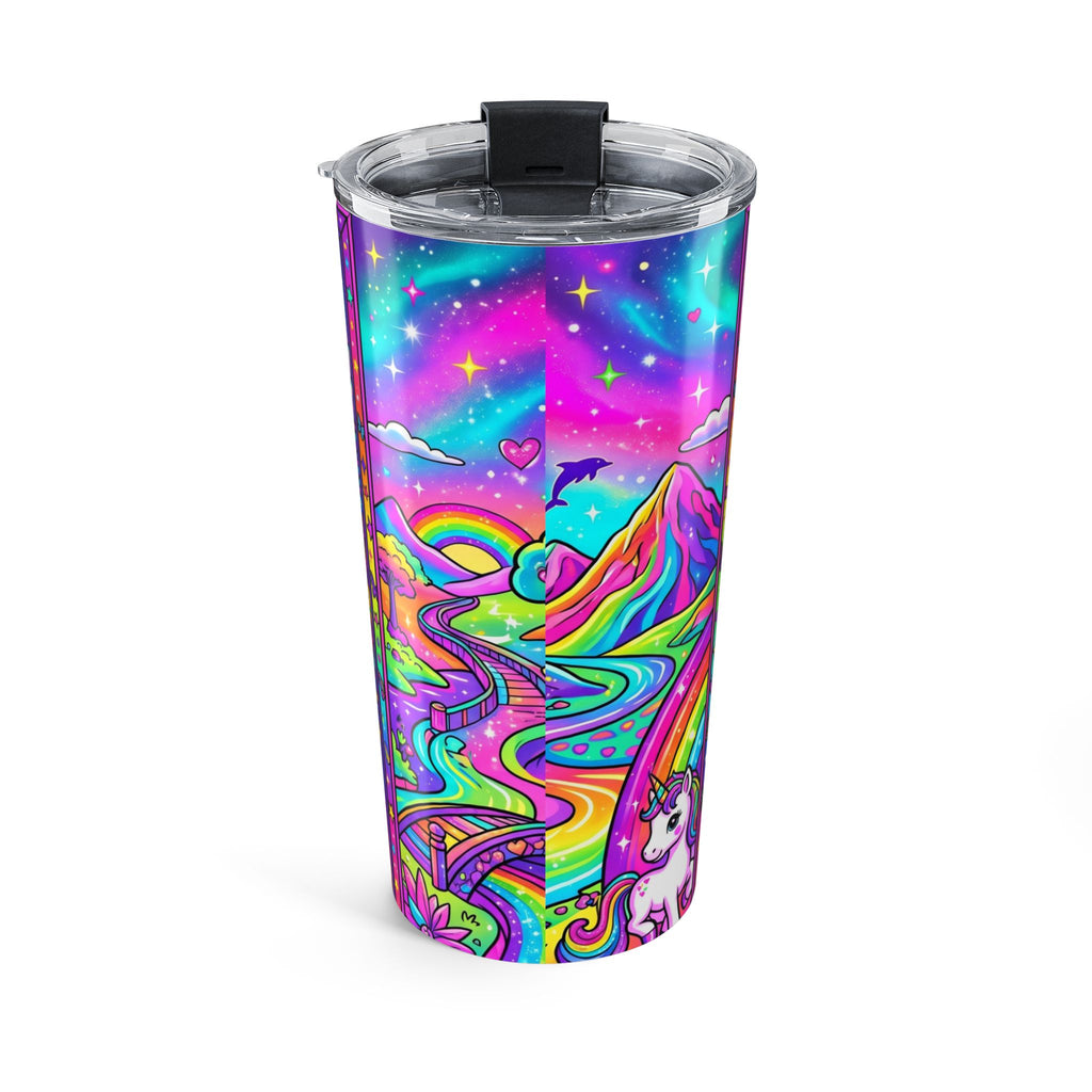 20oz Frankly Mona Lisa Tumbler – Rainbow Unicorn, Retro Vaporwave Travel Mug