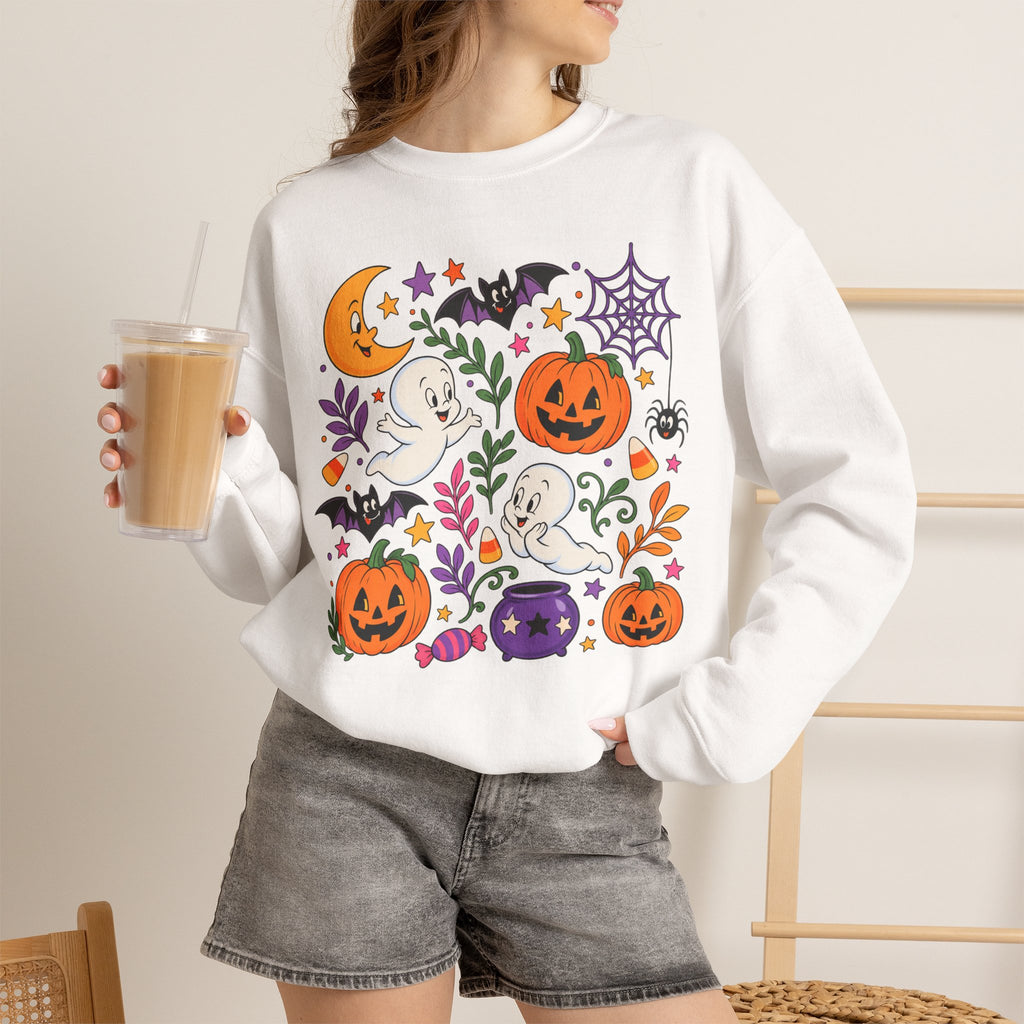Halloween Ghosts & Pumpkins Crewneck Sweatshirt