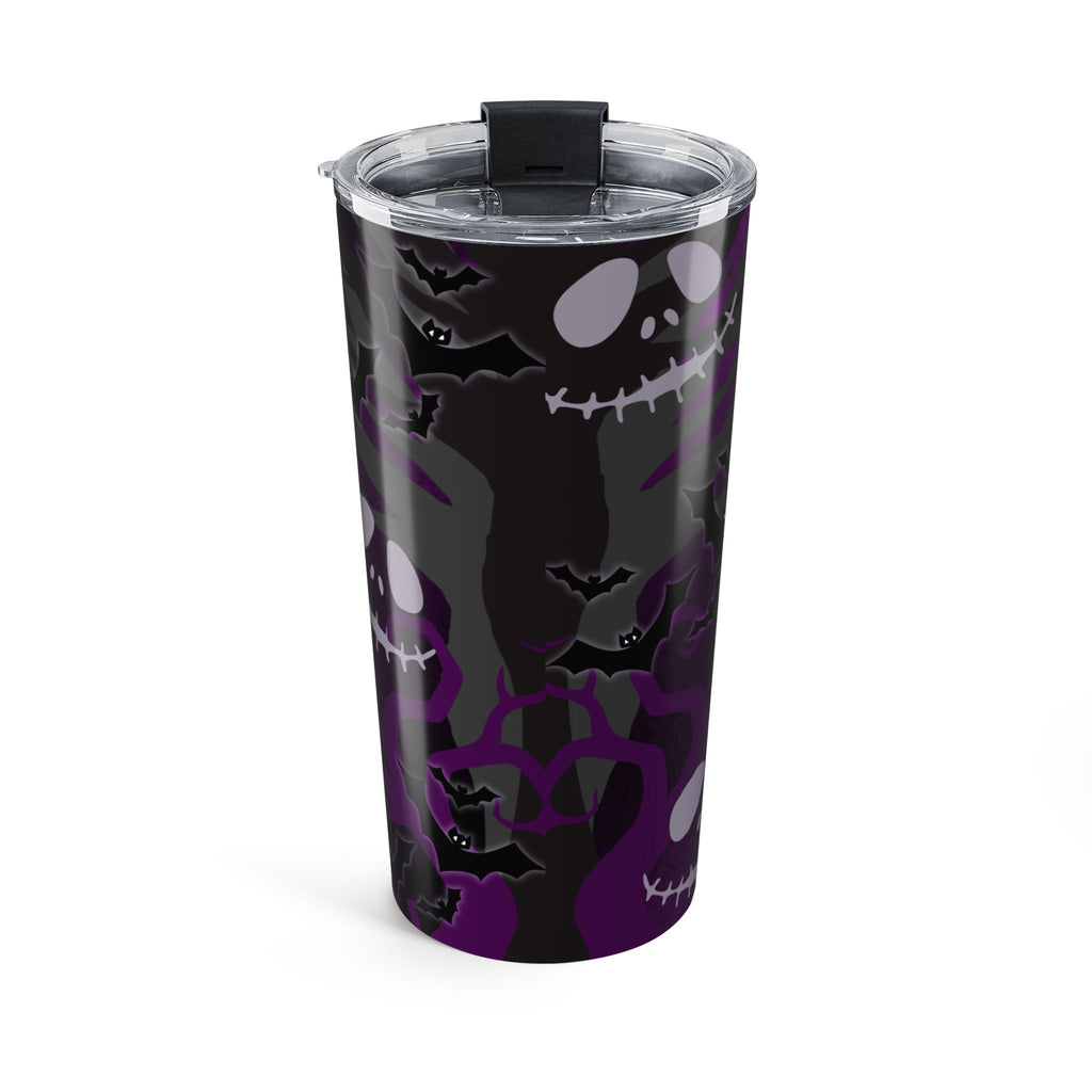 20oz Tumbler — "Nightmare Before Coffee" Halloween Skull Travel Mug