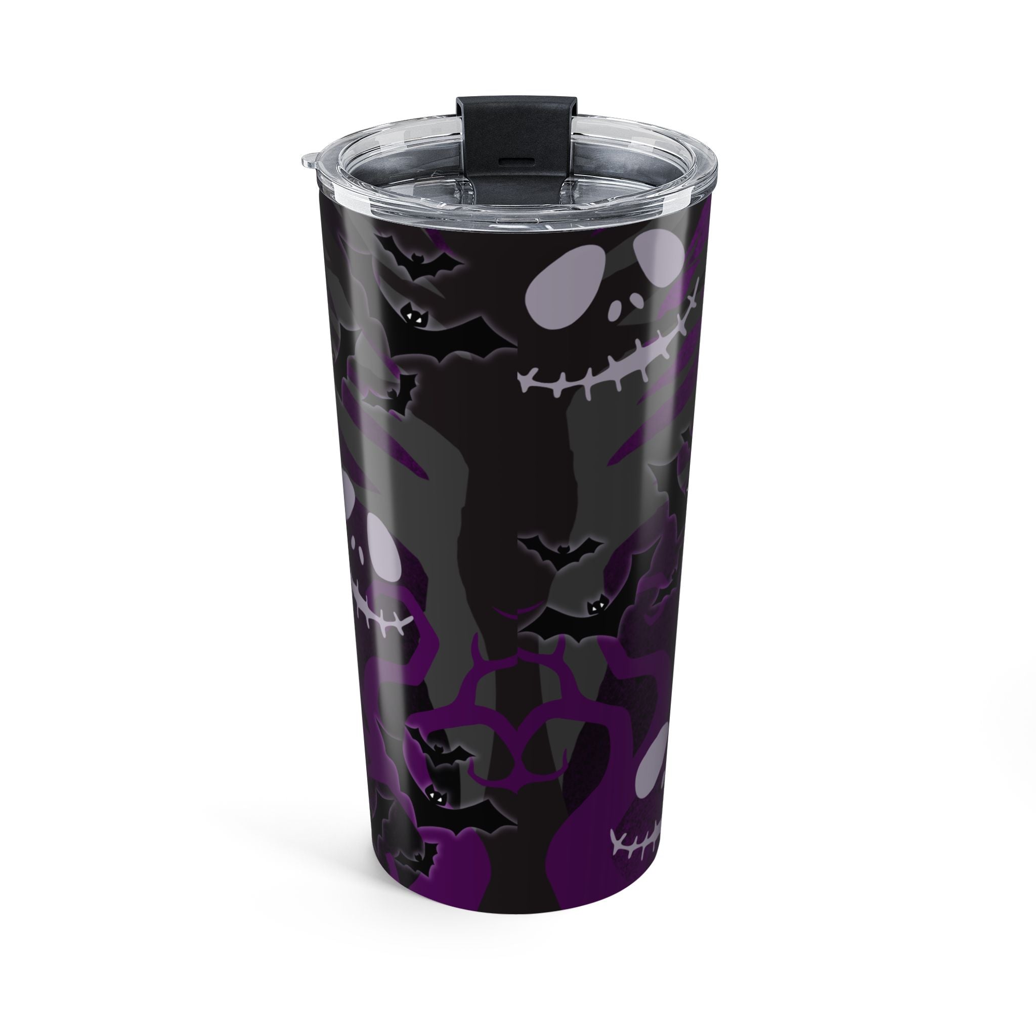 20oz Tumbler — "Nightmare Before Coffee" Halloween Skull Travel Mug