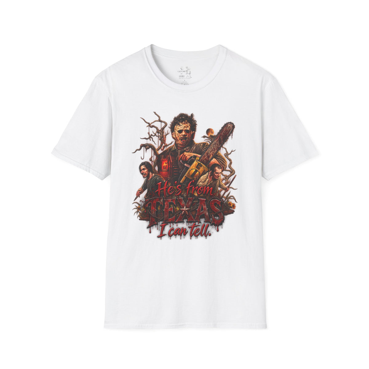 Horror Movie Chainsaw T-Shirt — "He’s My Friend I Can Tell" Graphic Tee
