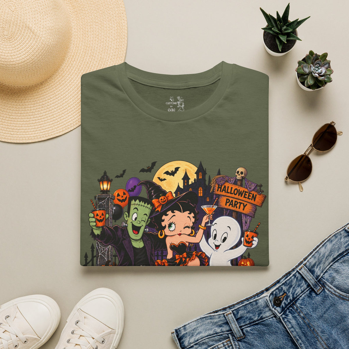 Halloween Party T‑Shirt — Betty Boop & Classic Cartoon Ghosts Costume Tee