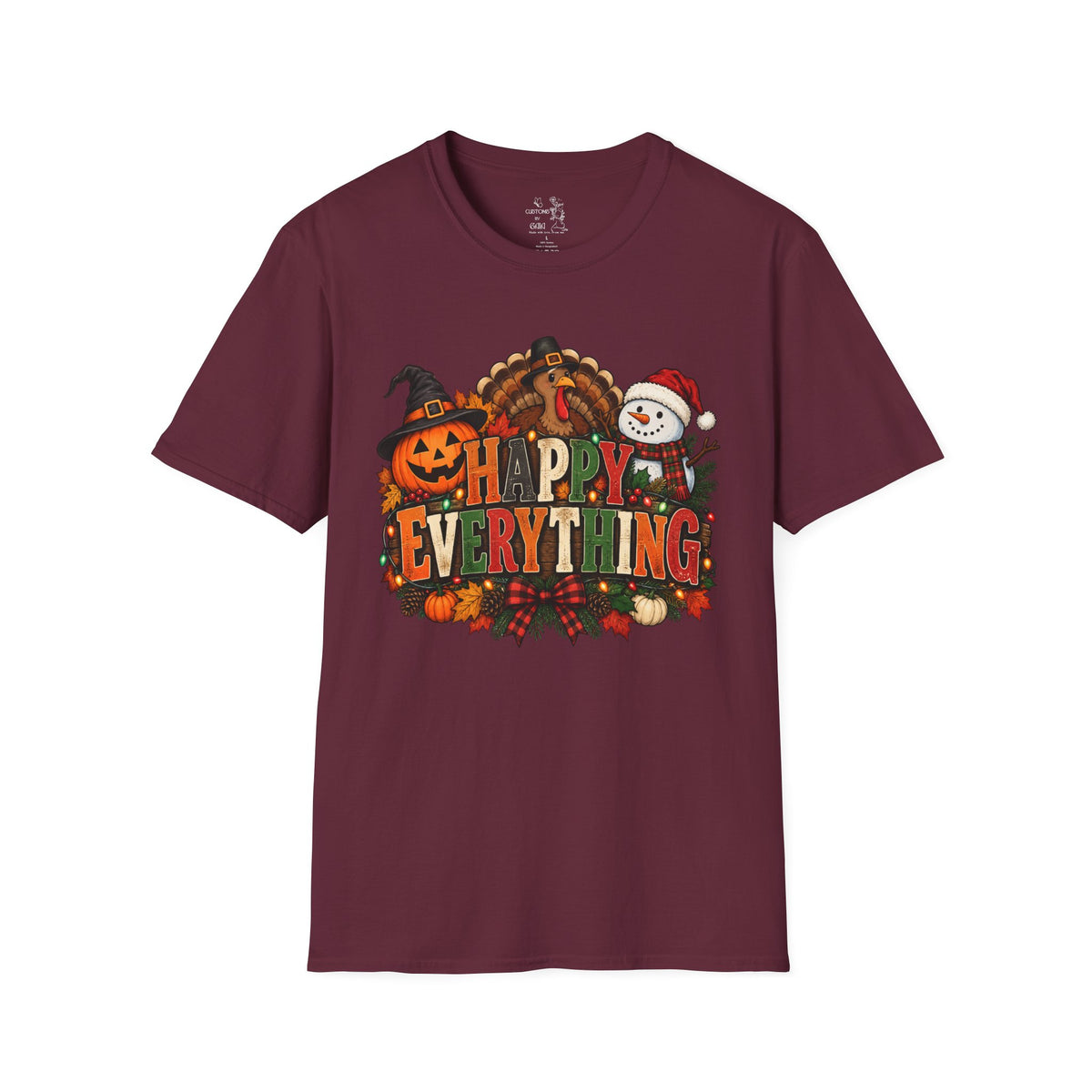 Holiday 'Happy Everything' T-Shirt — Thanksgiving, Halloween & Christmas Graphic Tee