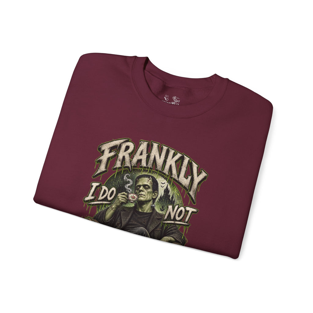 Sweatshirt — "Frankly I Do Not Care" Retro Gothic Skeleton Graphic Crewneck