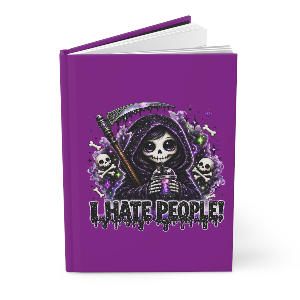 Grim Reaper Journal — "I Hate People" Gothic Hardcover Notebook