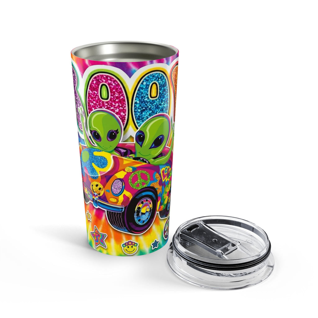 20oz Alien Tie-Dye Tumbler — Retro Hippie Peace Van Design