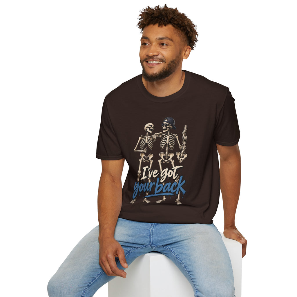 "I've Got Your Back" Skeleton T-Shirt — Funny Gothic/Halloween Friend Tee